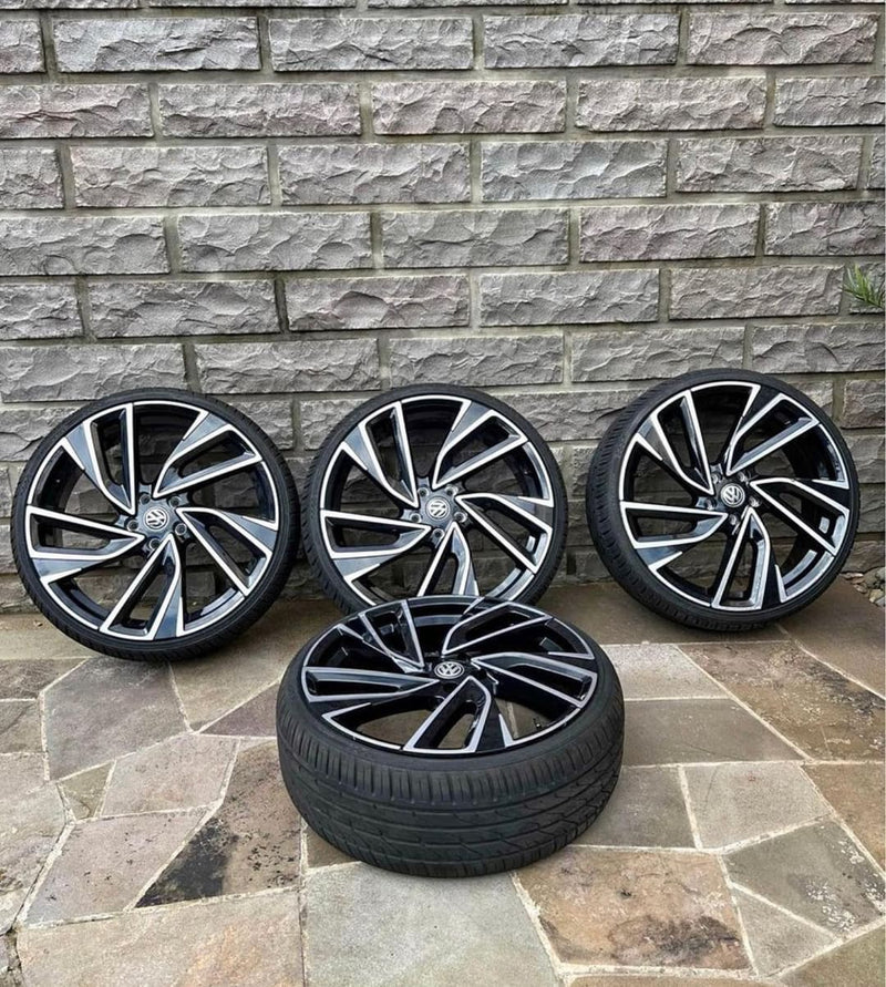Rodas Volkswagen Golf Mk8 Passat Aro 20 5x112 (jogo) +Pneus Cor Preto Diamantado